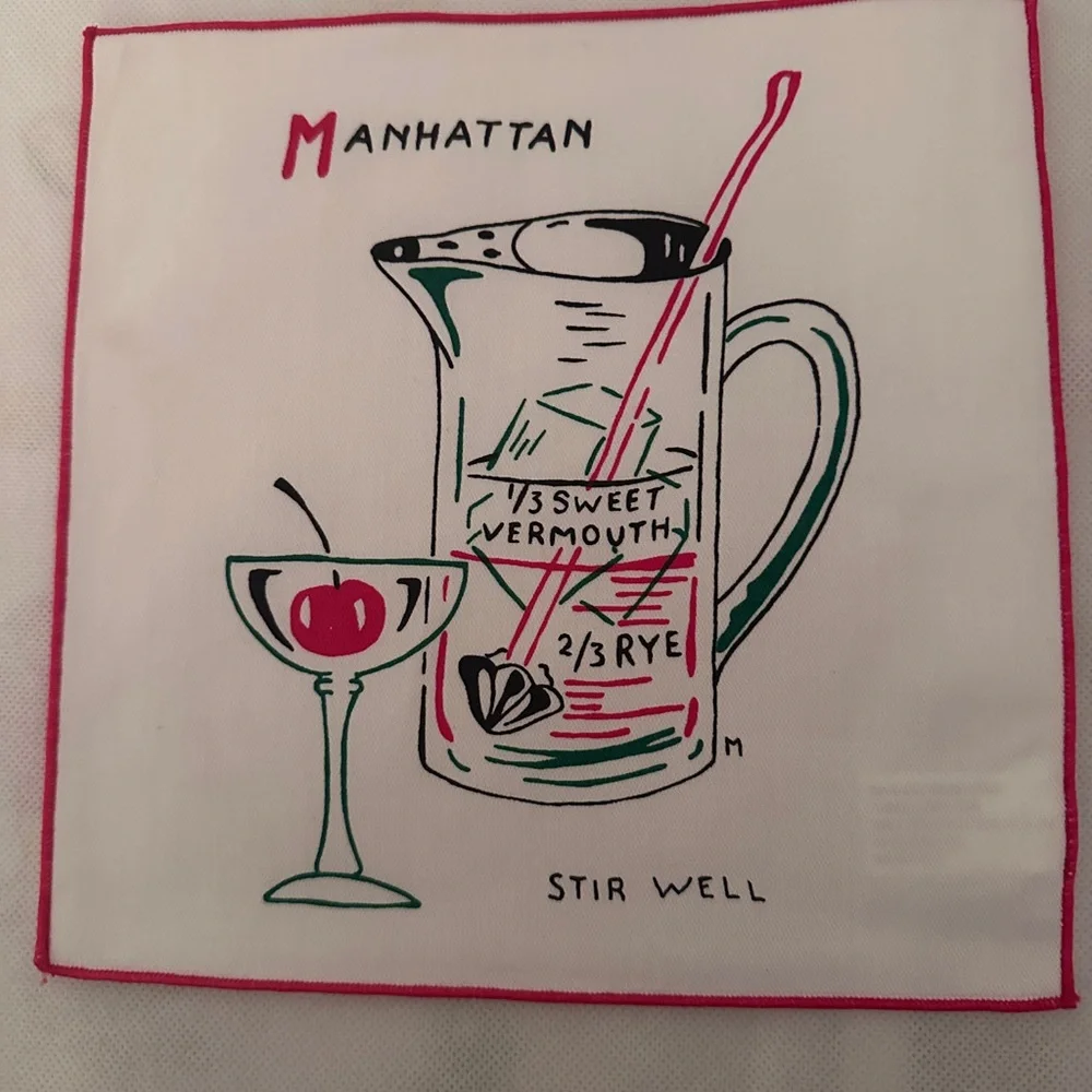 Restoration Hardware Estelle & Alvins Cocktail Drink Napkins set of 6